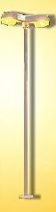 Gatlampa modern dubbel (gult ljus) 100mm