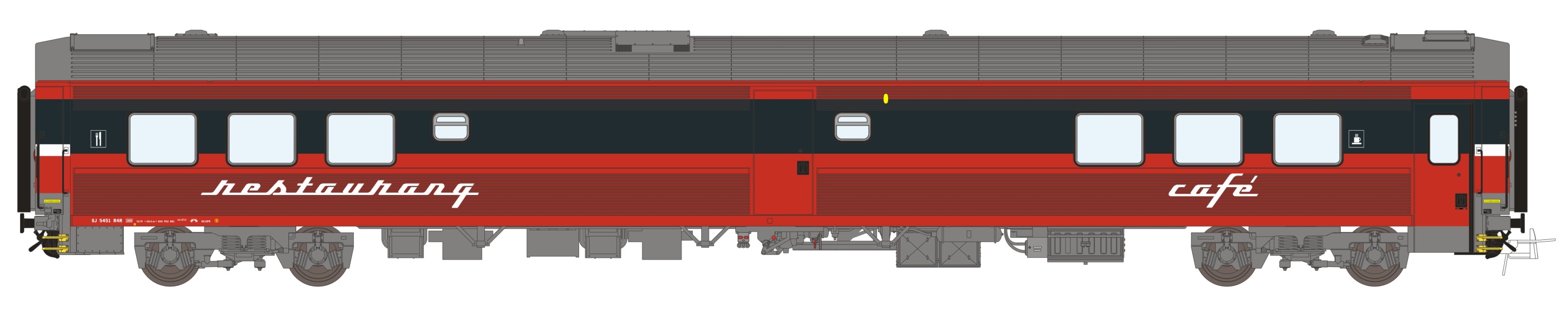 Restaurangvagn SJ R4R 5449 Röd Gen. 1 (ver2)