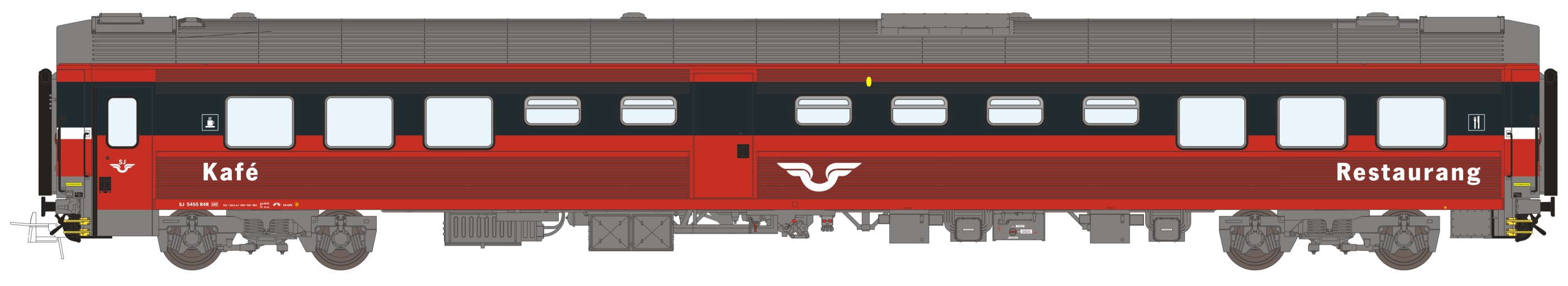 Restaurangvagn SJ R4R 5450 Röd Gen 1. (ver2)
