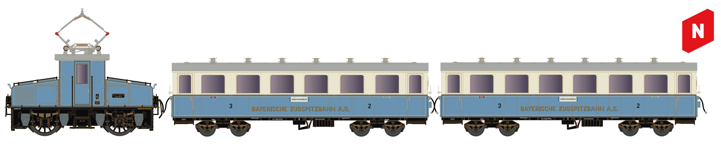 Lok + vagnar 'Zugspitzbahn'