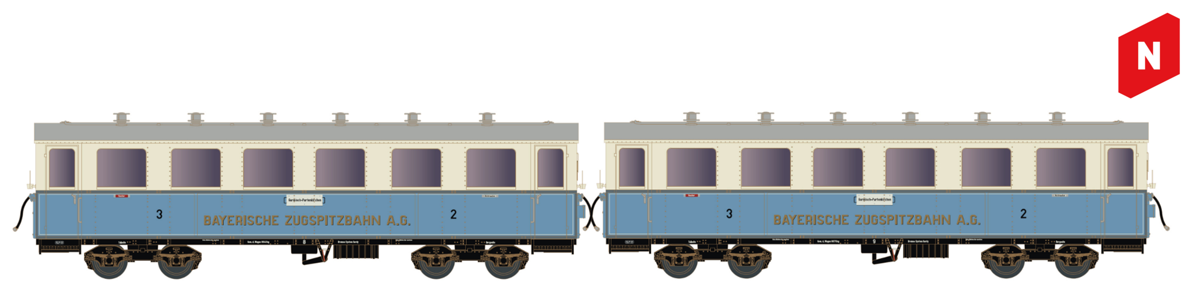 Vagnsats (2st) 'Zugspitzbahn'