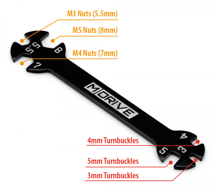 Universal Verktyg Mutter 5.5/7/8mm - Stag 3/4/5mm - 2