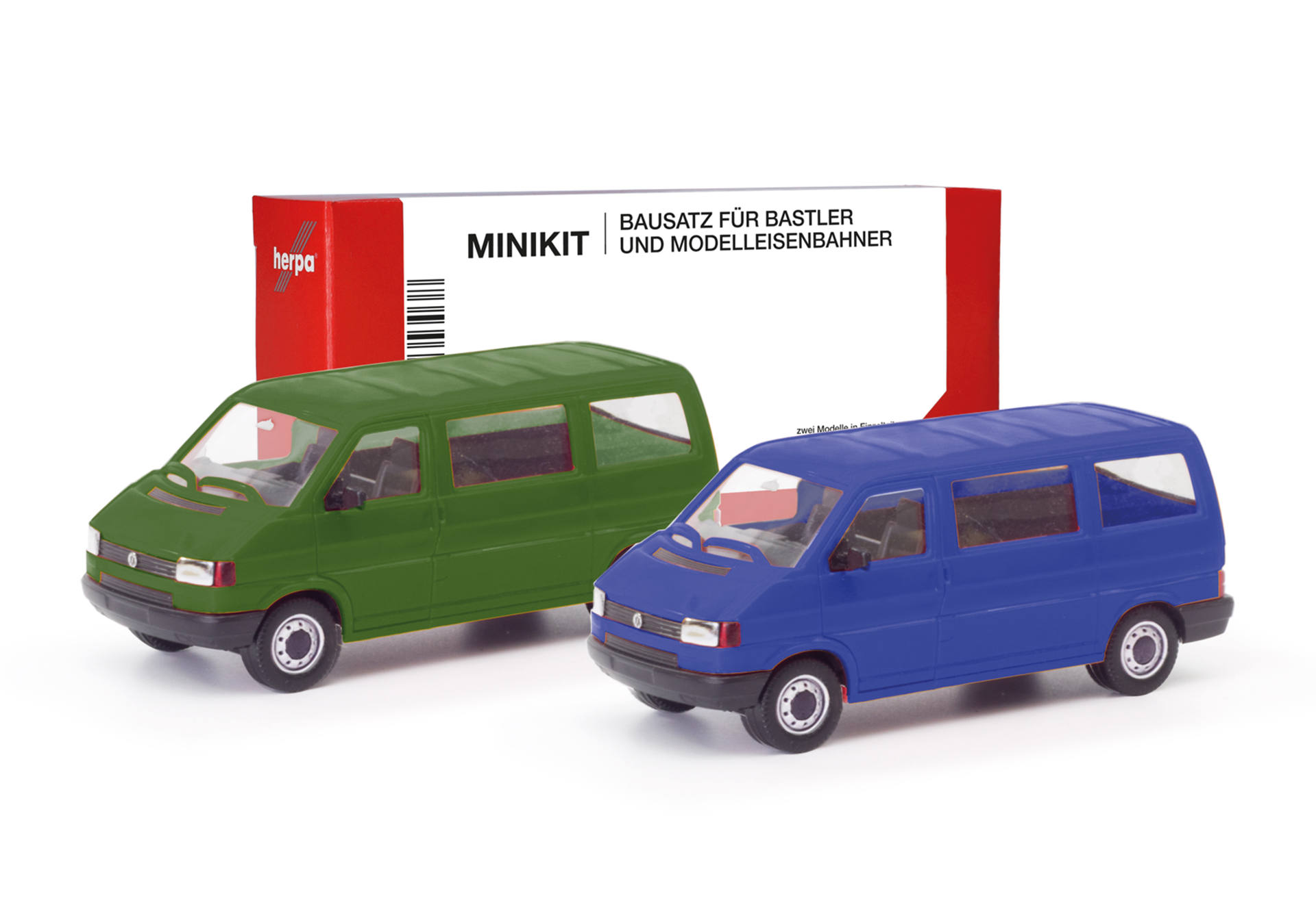 MiniKit VW T4 bus, olive green/ultramarine blue