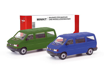 MiniKit VW T4 bus, olive green/ultramarine blue