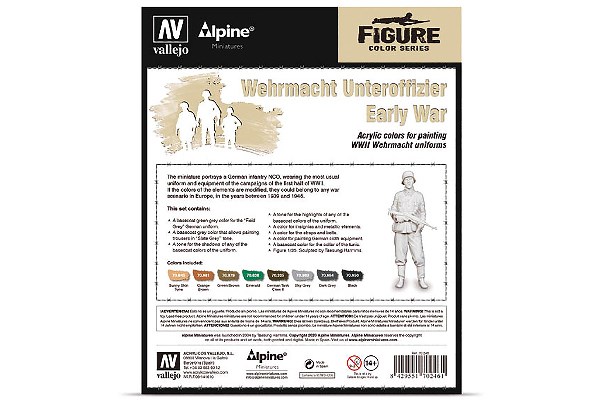 Wehrmacht Unteroffizier Early war color set, 8x17ml - 3