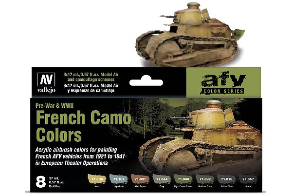 French Camo Colors Pre-War & WWII color set, 8x17ml