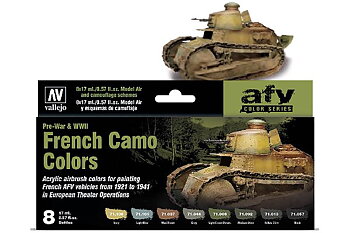 French Camo Colors Pre-War & WWII color set, 8x17ml