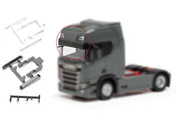 Accessory bigger sunshield for Scania CR/CS, 4x black and 4x White
