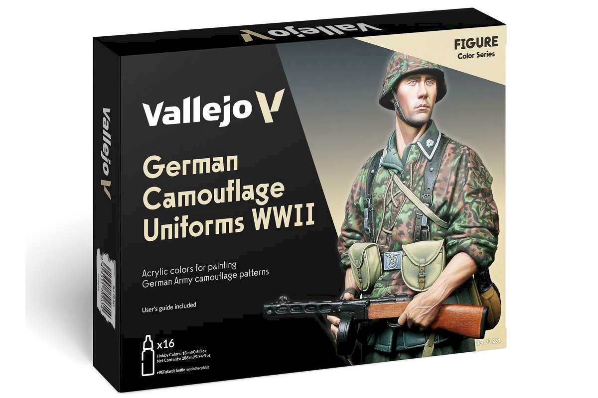 Färgset:Tyska kamouflageuniformer WWII 16x18ml