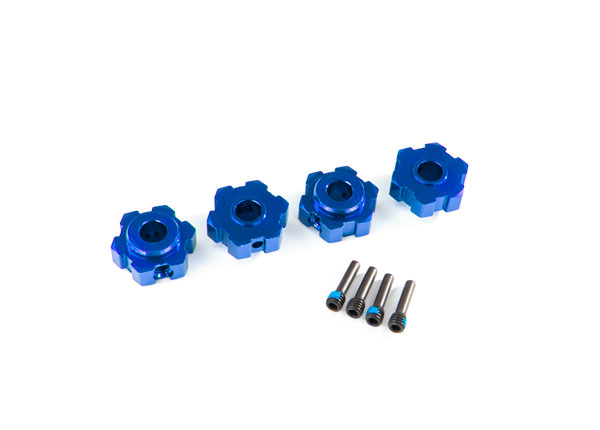 Wheel hubs, hex, aluminum (blue-anodized)