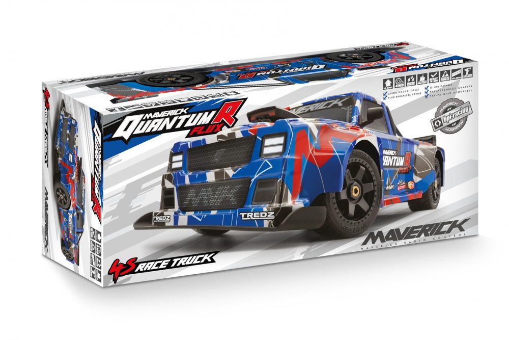 QuantumR FLUX 4S 1/8 4WD Race Truck, blå/röd - 4