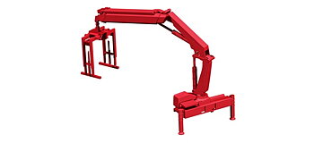Hiab X-HIPRO 232-E3 kran med pallgaffel, röd