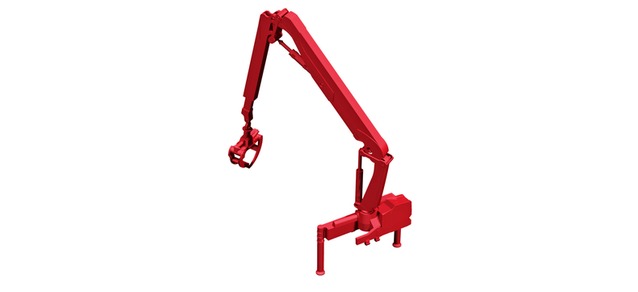 Hiab X-HIPRO 232-E3 timmerkran, röd