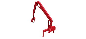 Hiab X-HIPRO 232-E3 timmerkran, röd