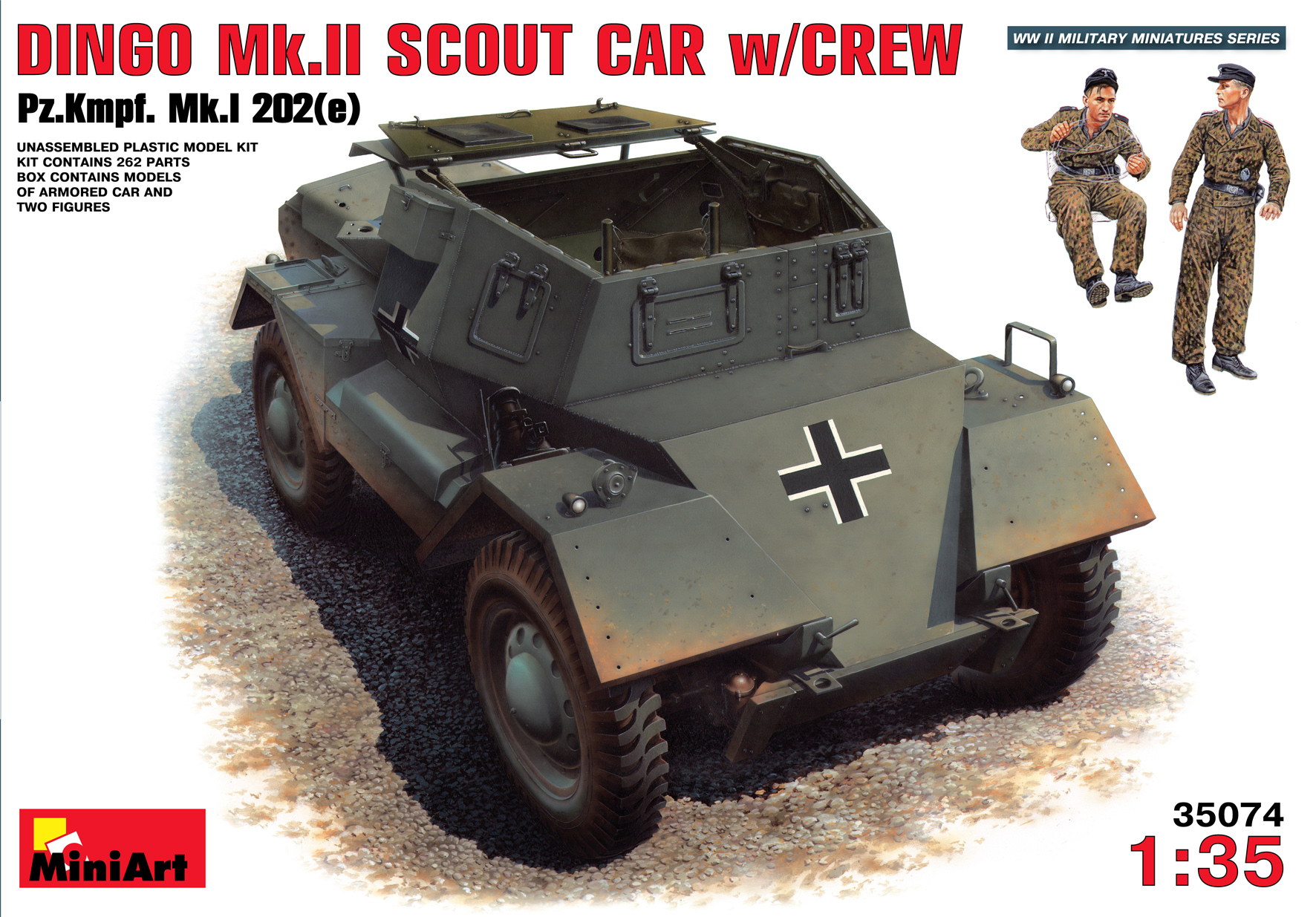 Dingo Mk II Pz.Kpfw.Mk 1.202(E) m. besättning 1/35
