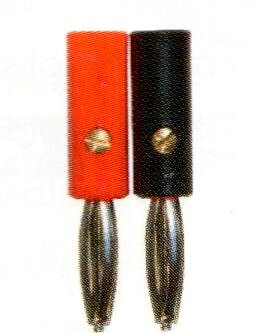 Bananstift, 4mm Ø, 1 par (röd/svart)
