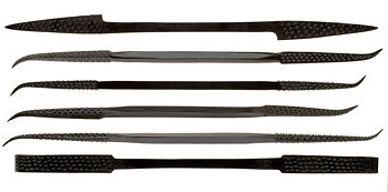 Raspar, böjda, set m. 6st 178 mm