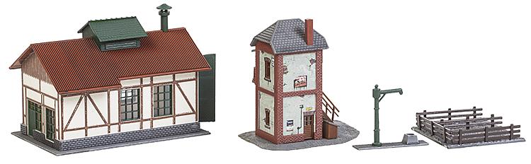 Branch line engine shed with block post Set - 3
