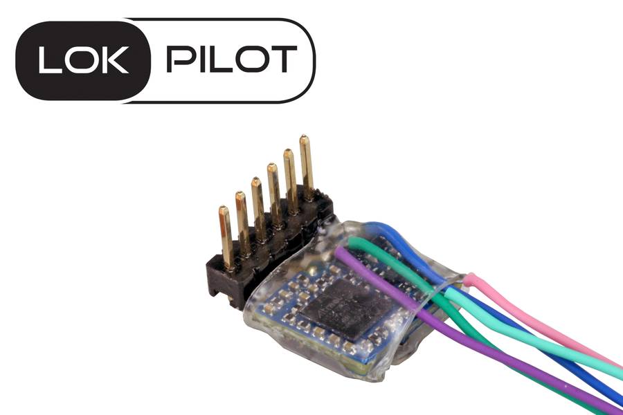 LokPilot 5 micro DCC, 6-pin Direkt gewinkelt, Retail, Spurweite N, TT