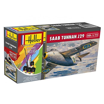 SAAB J29 Tunnan incl. brushl/paint/cement, 1/72