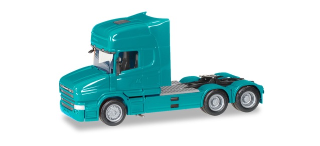 Scania Topline dragbil, turkos