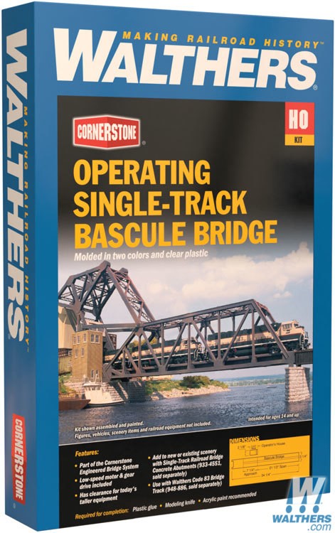 Operating Single-Track Railroad Bascule Bridge - 3