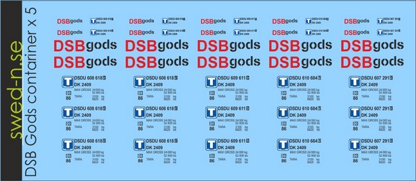 DSB Gods Container x 5