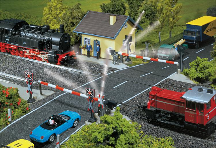 Järnvägsövergång m bommar