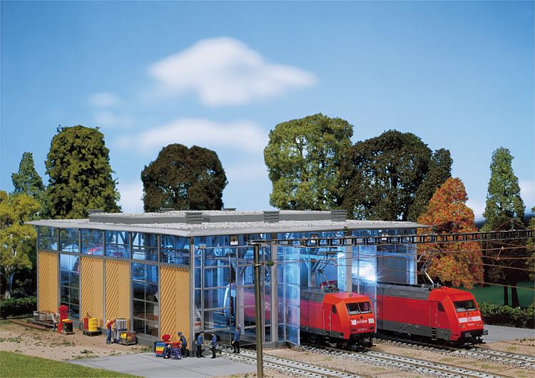 Lokstall för ellok, 3 spår