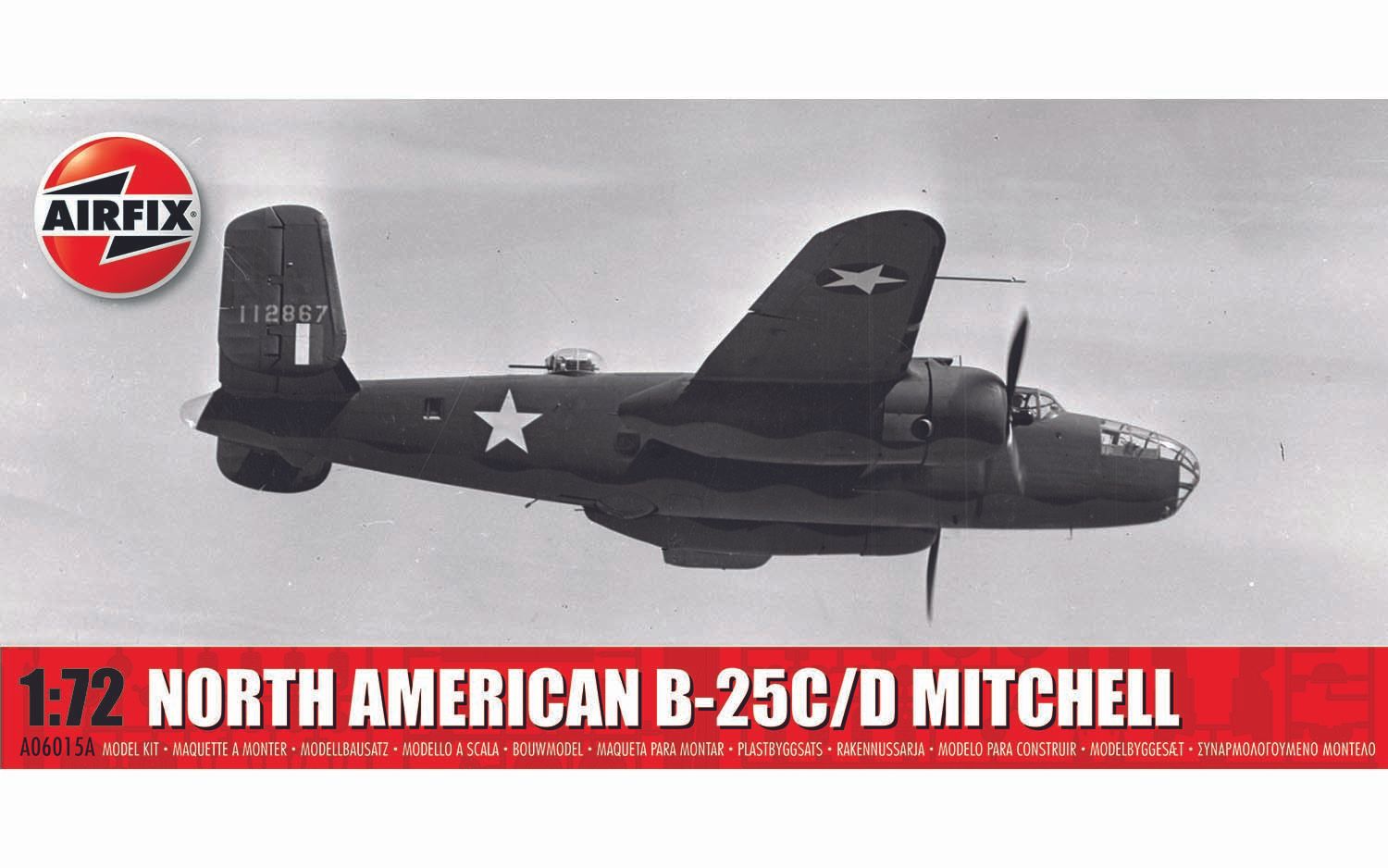 Airfix 6015 1/72 B25C/D Mitchell Bomber Model Kit - Small