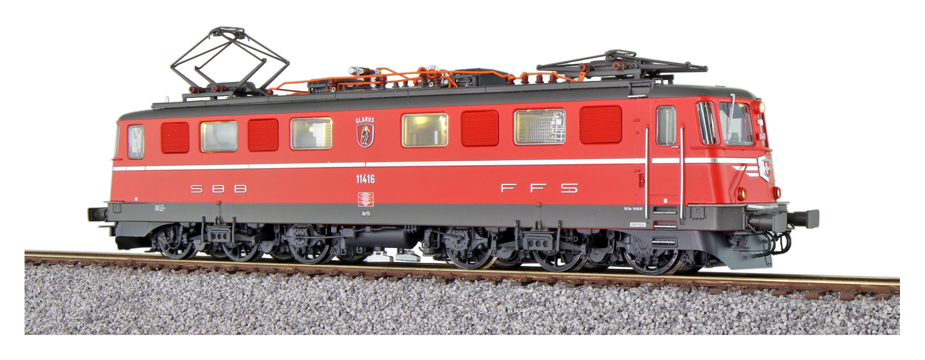 Ellok Ae 6/6, 11416 Glarus SBB, röd Ep V