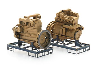 Industrial diesel engine on transport pallet (2x)
