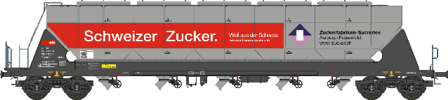 Spannmålsvagn Tagnpps 96,5m³, m. reklam, röd, SBB