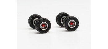 wheel set off-road tires 11.00 x 20 with steel rims, twin tires for trailers / idler rims (content: 2 axles)