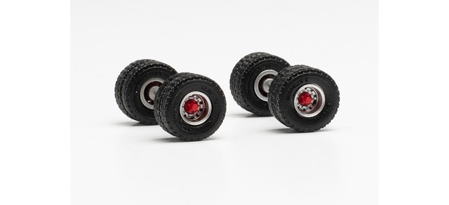 wheel set road tires 12.00 x 20 with steel rims, twin tires for trailers / idler rims (content: 2 axles)