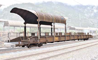 Rampvagn m halvt tak, BLS Autotransport