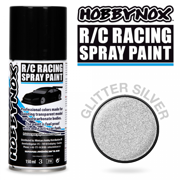 Glitter Silver R/C Racing Car Spray Färg 150 ml