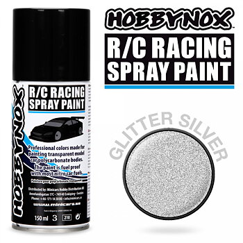 Glitter Silver R/C Racing Car Spray Färg 150 ml