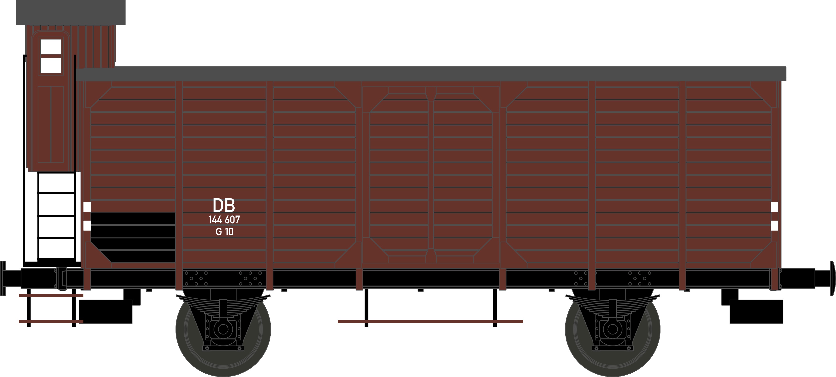 Godsvagn, täckt 'G10', rödbrun