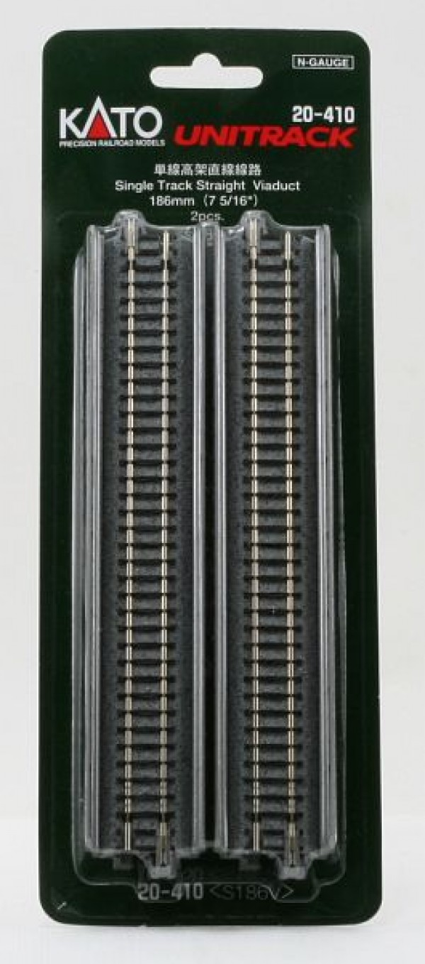 Single Straight Viaduct Track, 186mm (2 st)