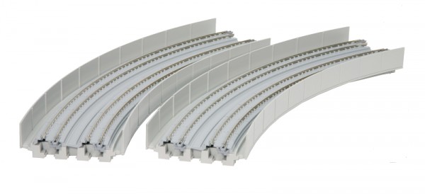 Double Track Viaduct Banked Curves R414/381-45deg, (2 st)