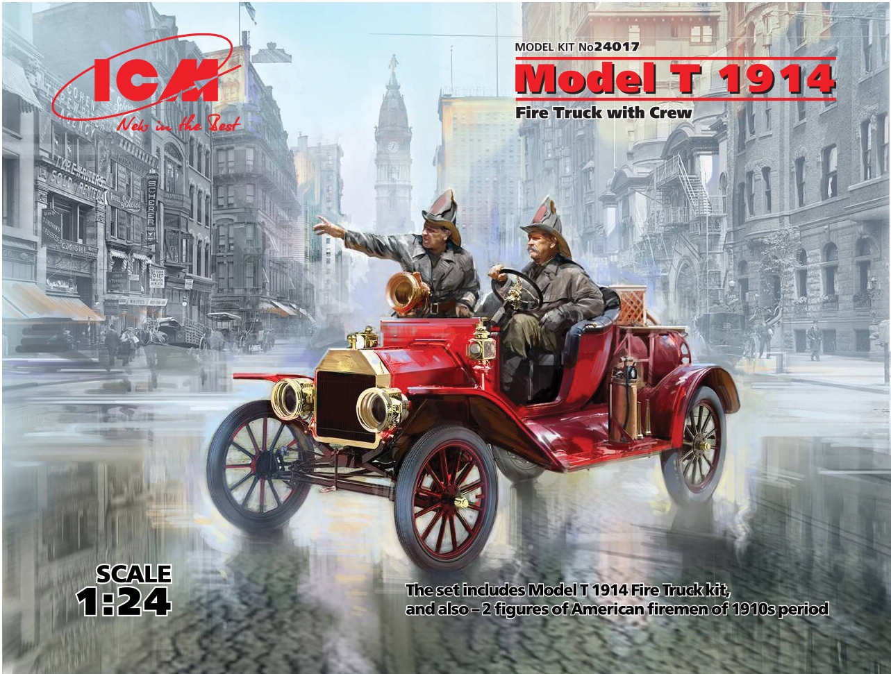 Model T 1914 Fire truck w. crew 1/24