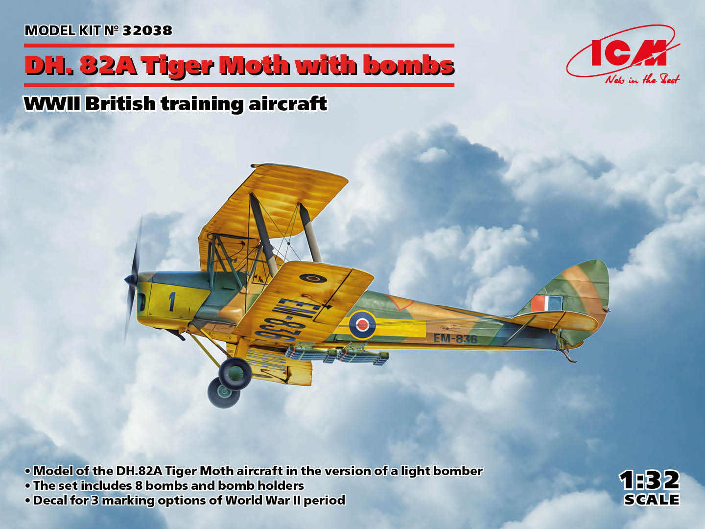 WWII Bombplan 'Tiger Moth' DH.82A 1/32