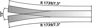 Y-växel, kort ABW 15° R1739