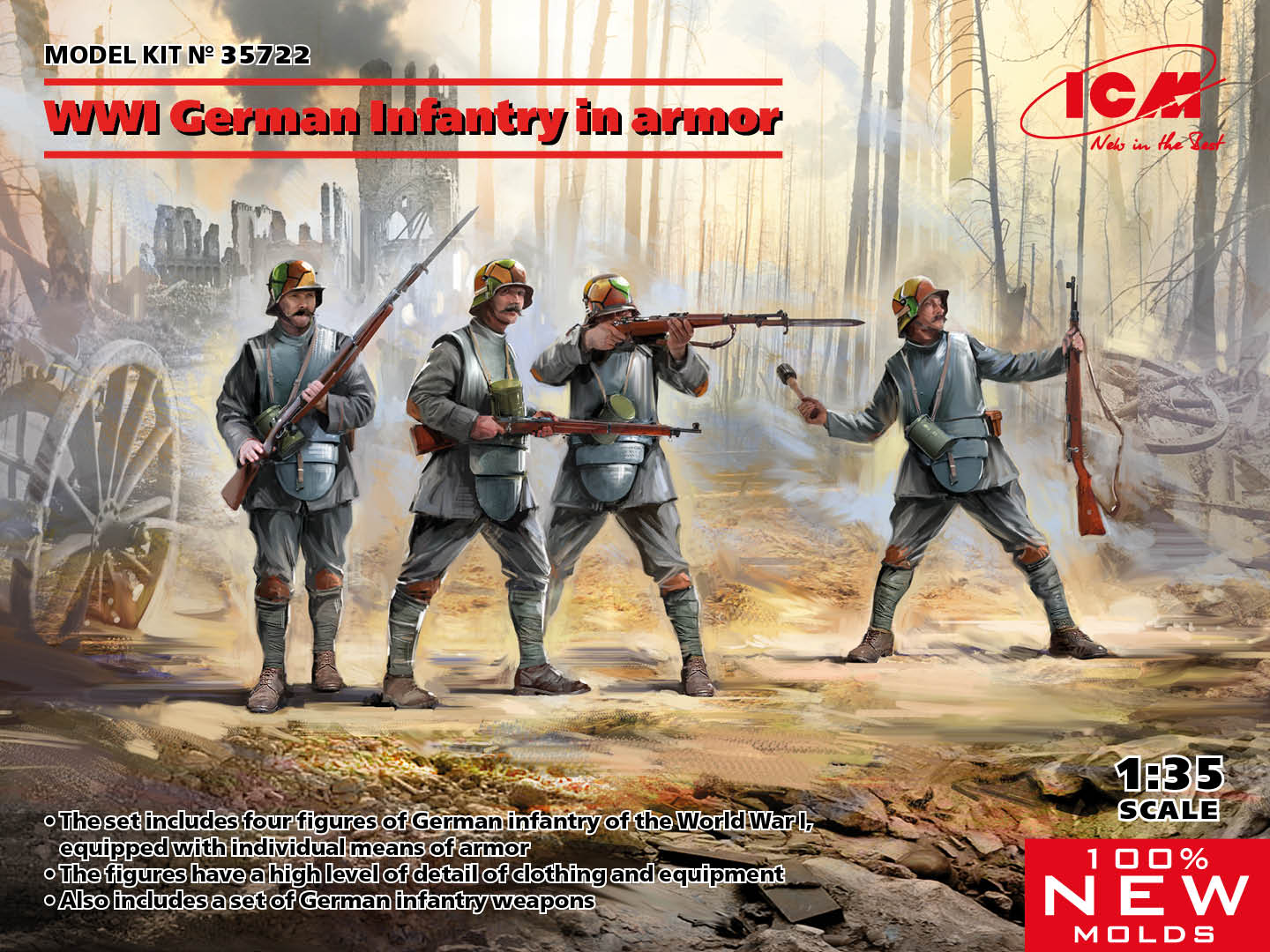 WWI German infantry in armor 1/35