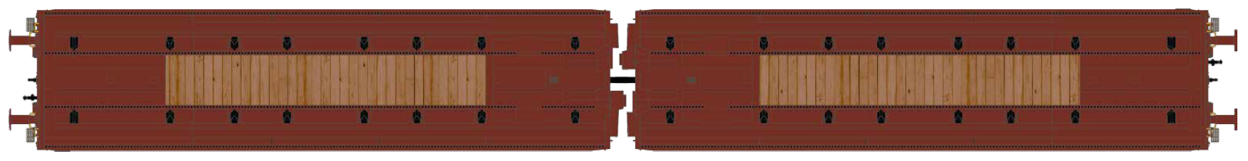 Låglastvagn Laadks 'TWA 800A', m. slutbelysning DE, brun, AC - 2