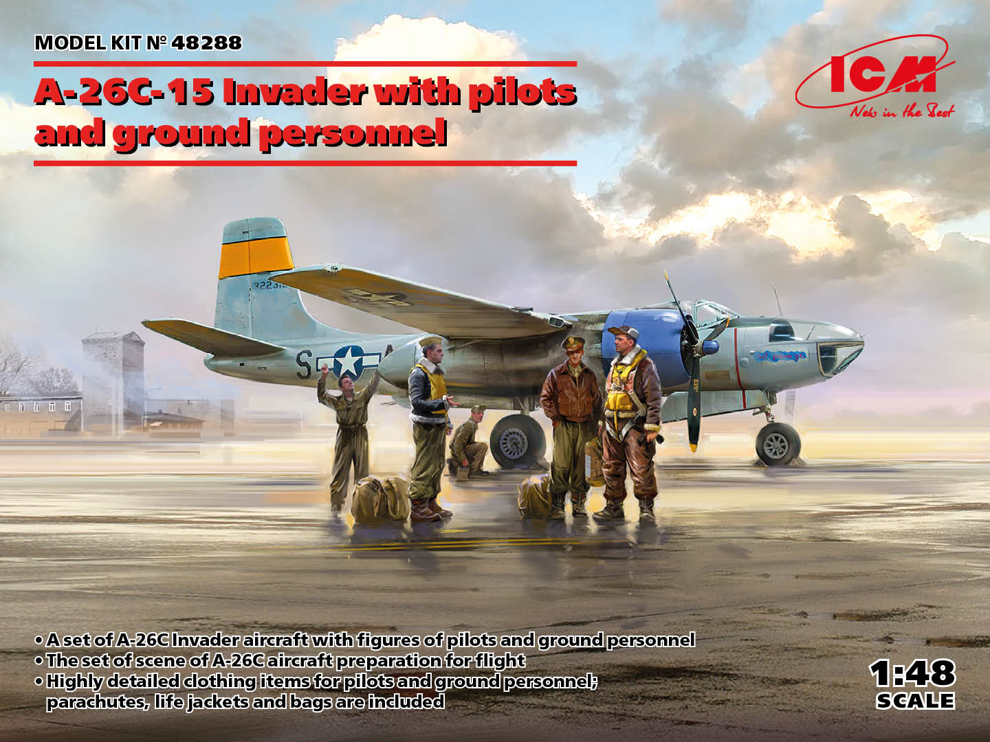 A-26C-15 Invader med piloter och markpersonal 1/48