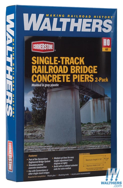 Single-Track Railroad Bridge Concrete Piers pkg(2) - 3