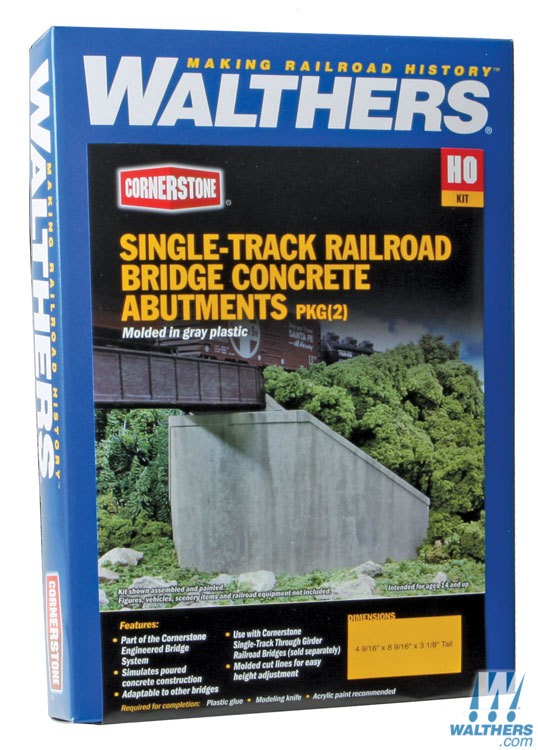 Single-Track Railroad Bridge Concrete Abutments pkg(2) - 3