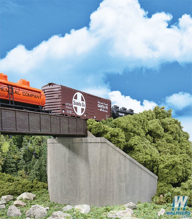 Single-Track Railroad Bridge Concrete Abutments pkg(2)